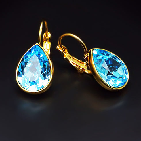 Auskari "Kristāla Lāse (Aquamarine Blue)" ar Swarovski™ kristāliem